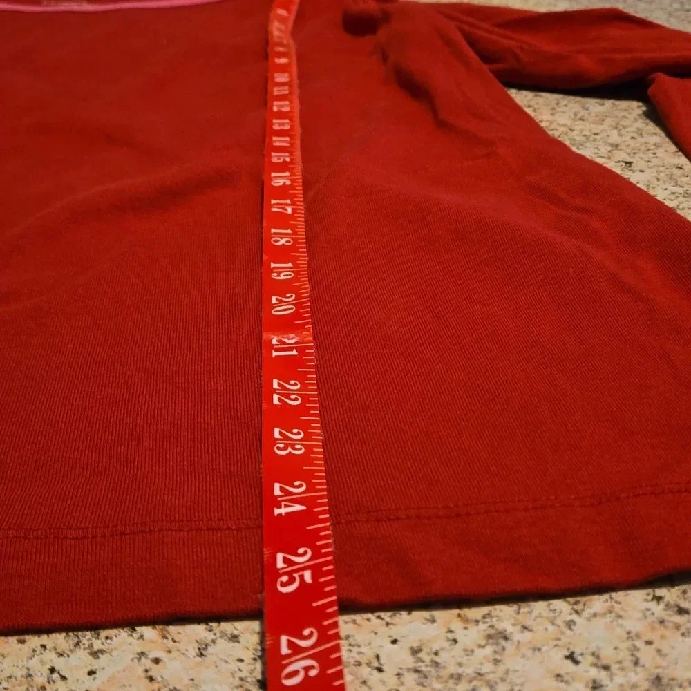 Covingington Deep Rose Pink with Neck edging Long Sleeve Tee Women Size 20/22W - Picture 6 of 8